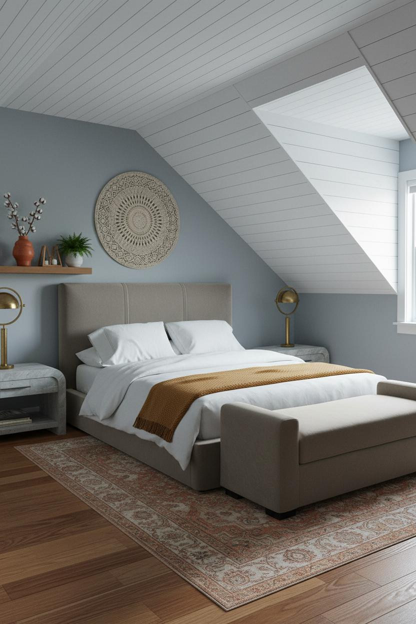 Attic Guest Room Boho Shiplap Design