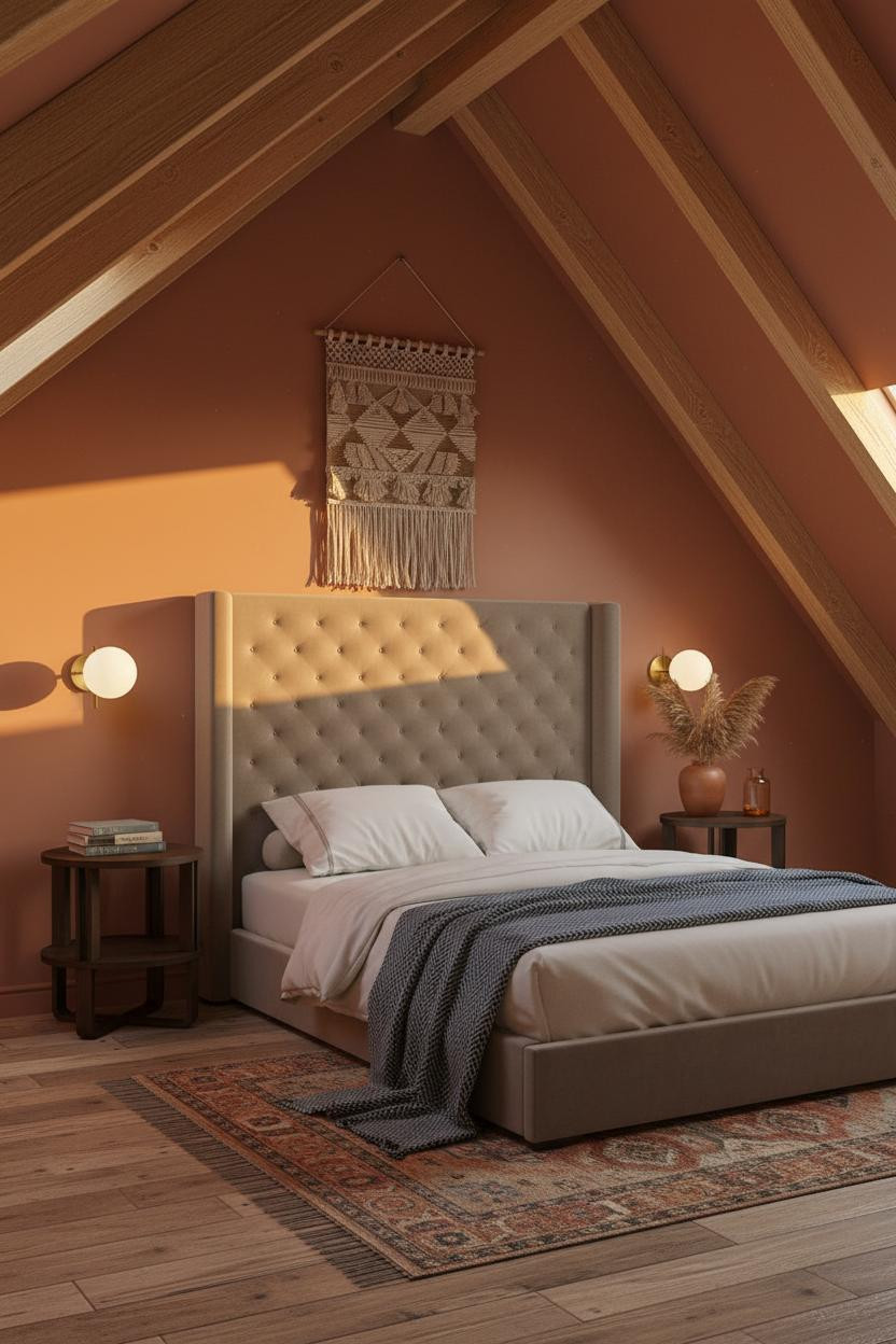 Attic Loft Bedroom Sloped Ceiling Boho