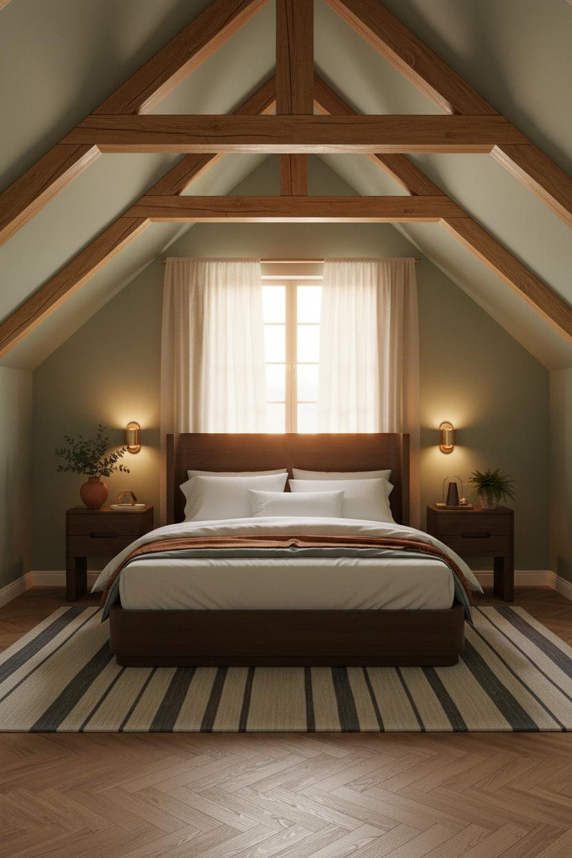 Attic Loft Bedroom Sloped Ceiling Design