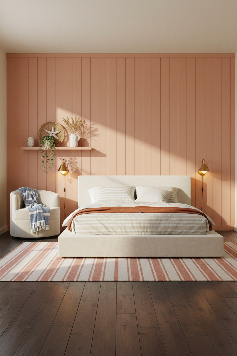 Beachy Teen Bedroom Coastal Accent Wall