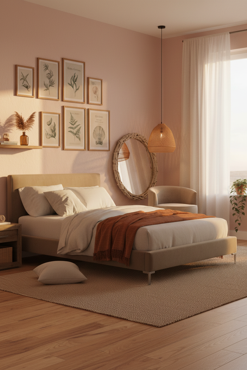 Beachy Teen Bedroom Coastal Gallery Wall