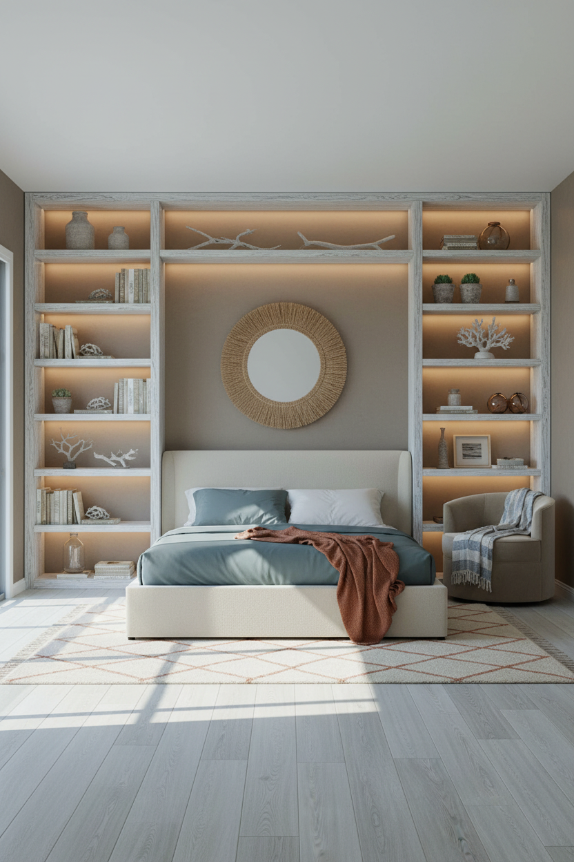 Beachy Teen Bedroom Coastal Shelving