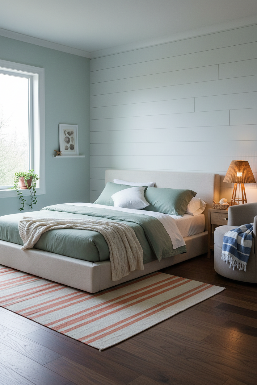 Beachy Teen Bedroom Coastal Shiplap Design