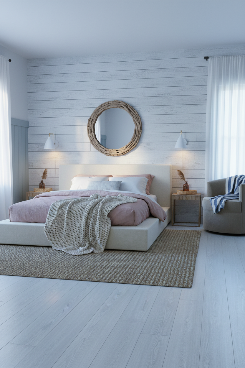 Beachy Teen Bedroom Shiplap Coastal