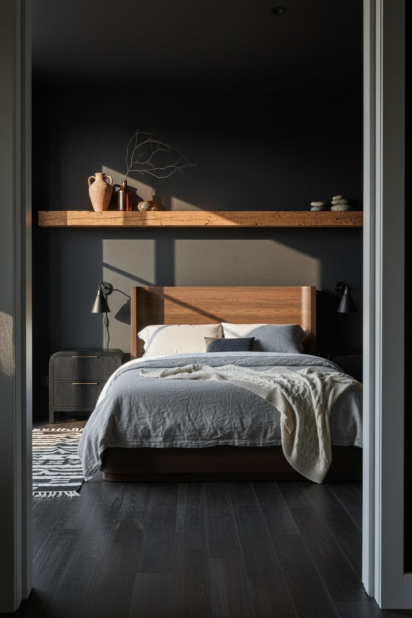 Black Oak Bedroom Industrial Design