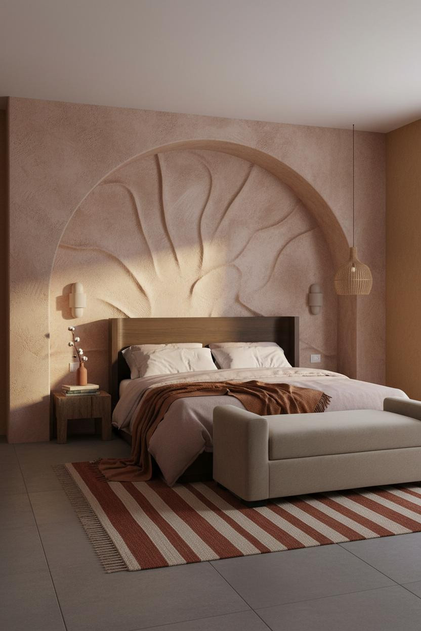 Boho Bedroom Earthy Plaster Niche