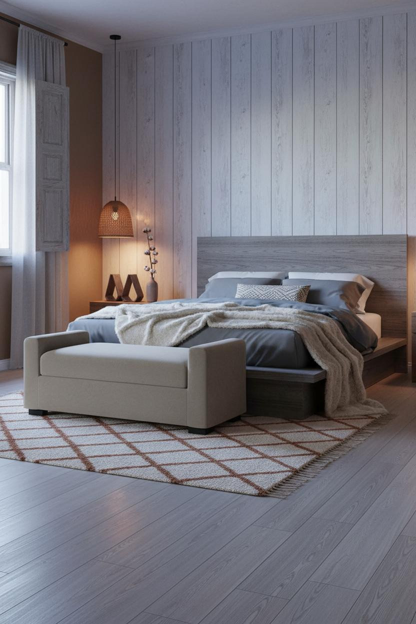 Boho Bedroom Earthy Board and Batten Morning Light