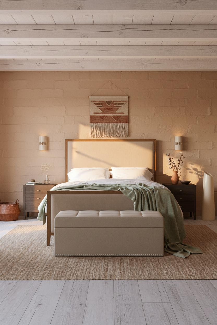 Boho Bedroom Earthy Natural Morning Light