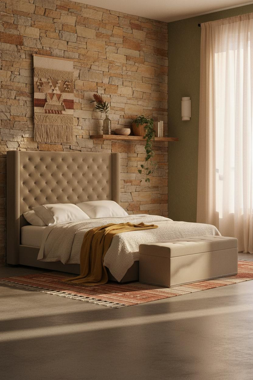 Boho Studio Apartment Fieldstone Accent Cozy Chic Small Spaces