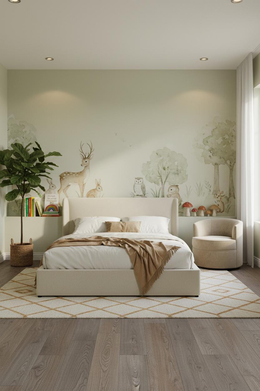 Childrens Bedroom Nature Inspired Woodland Mural Design