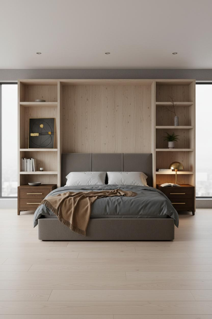 Classic Bedroom Japandi Master Shelving