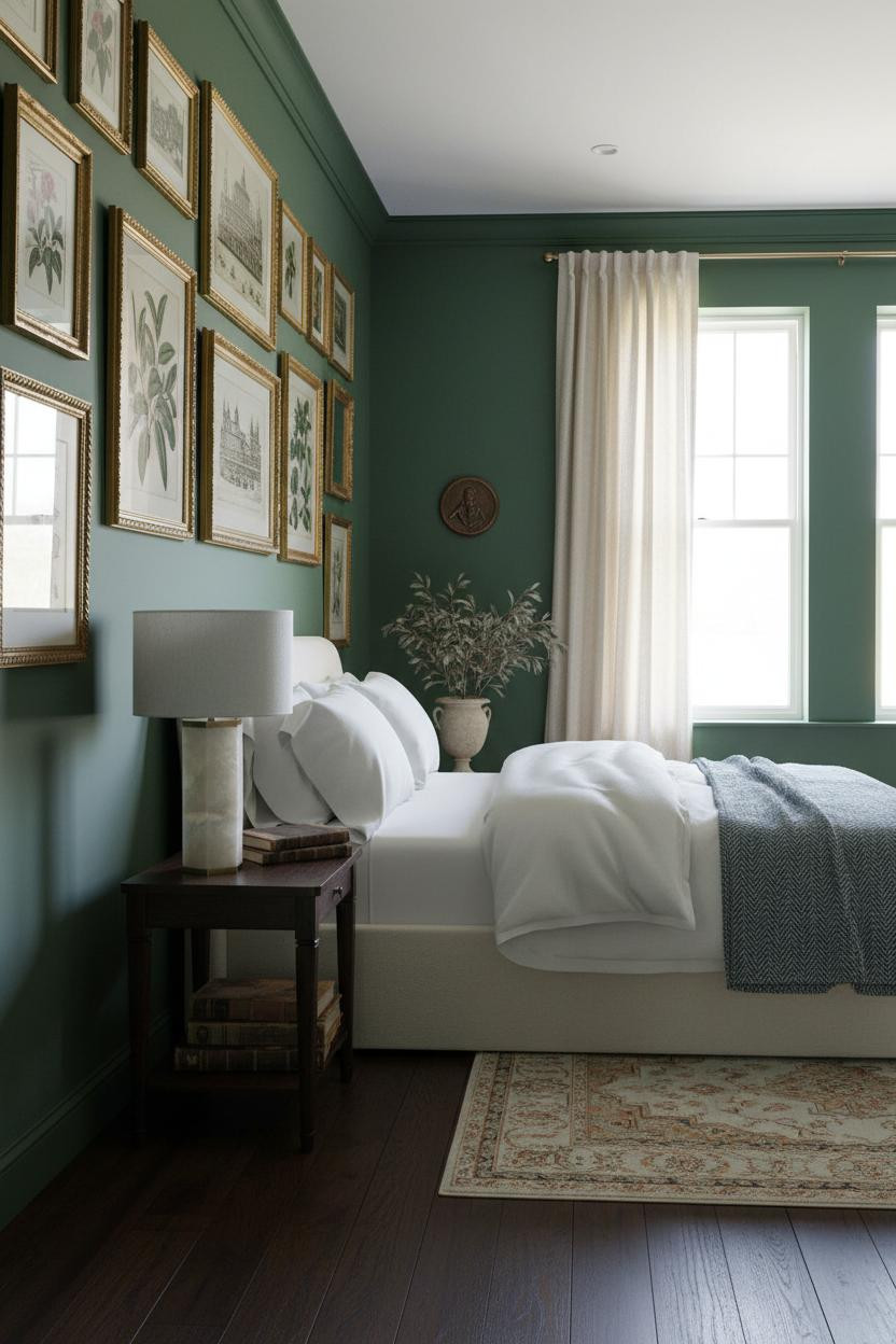 Classic Bedroom Neoclassical Gallery Wall