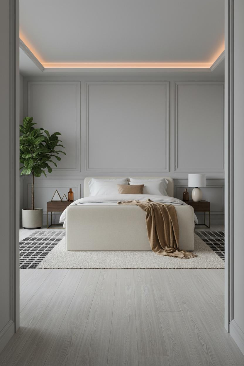 Classic Bedroom Quiet Luxury Paneled Walls