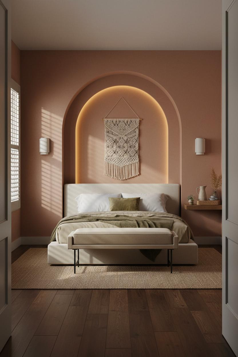 Coastal Blue Bedroom Arched Niche