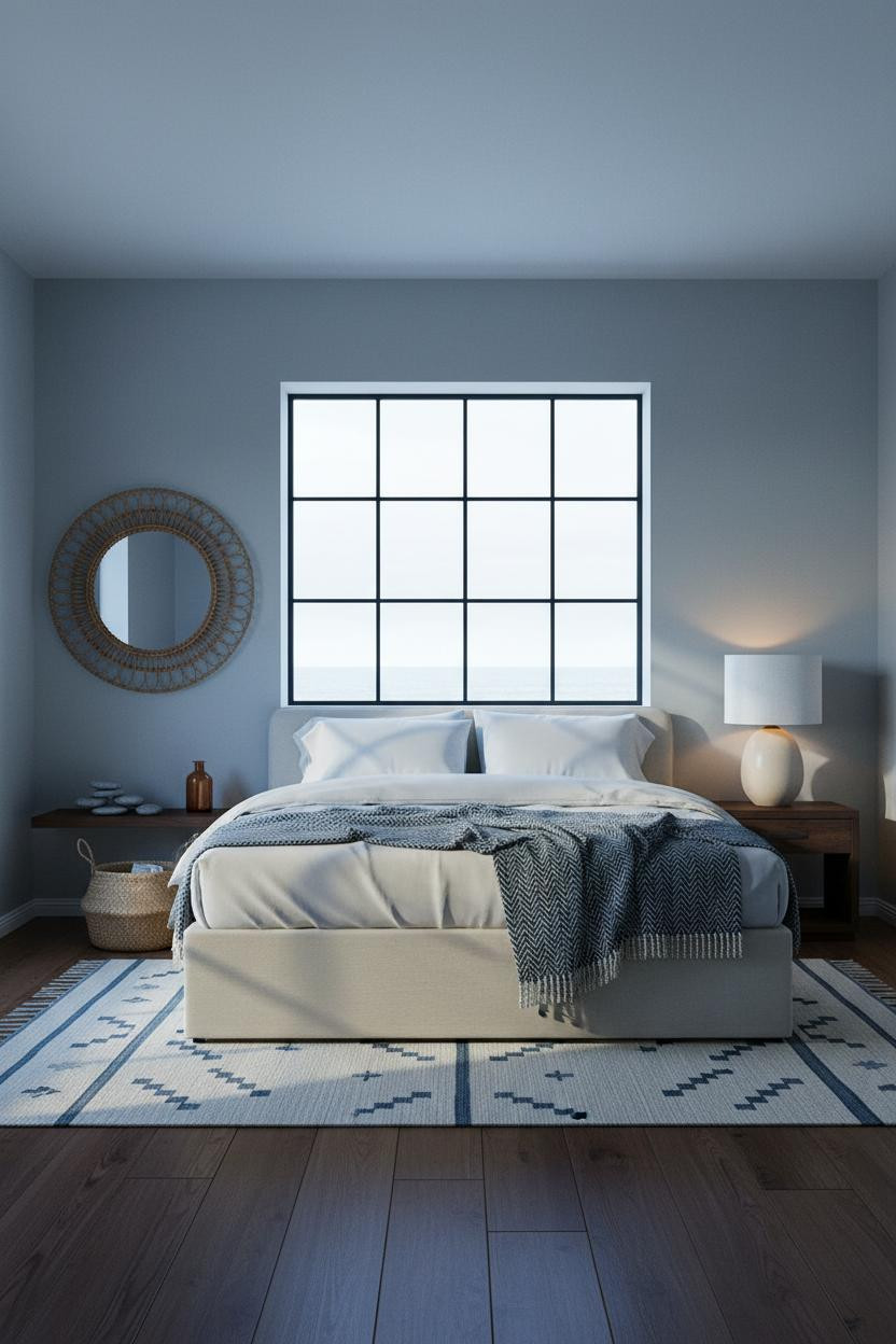Coastal Blue Bedroom Crittall Window
