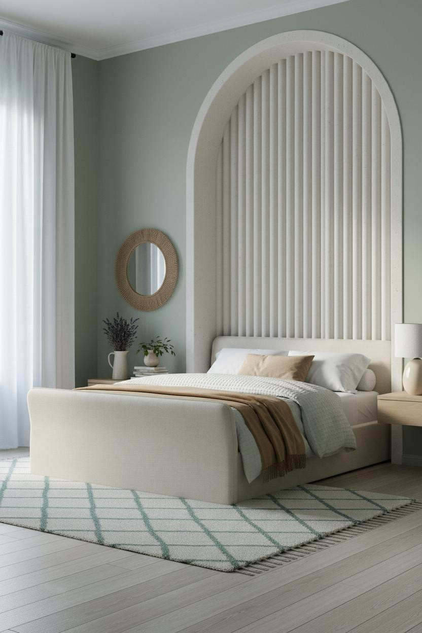 Coastal Blue Bedroom Mediterranean Alcove