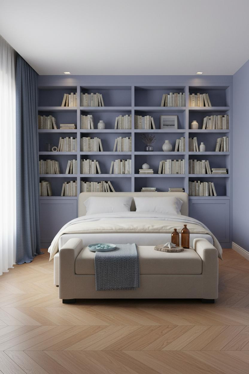 Coastal Blue Bedroom Periwinkle Shelves