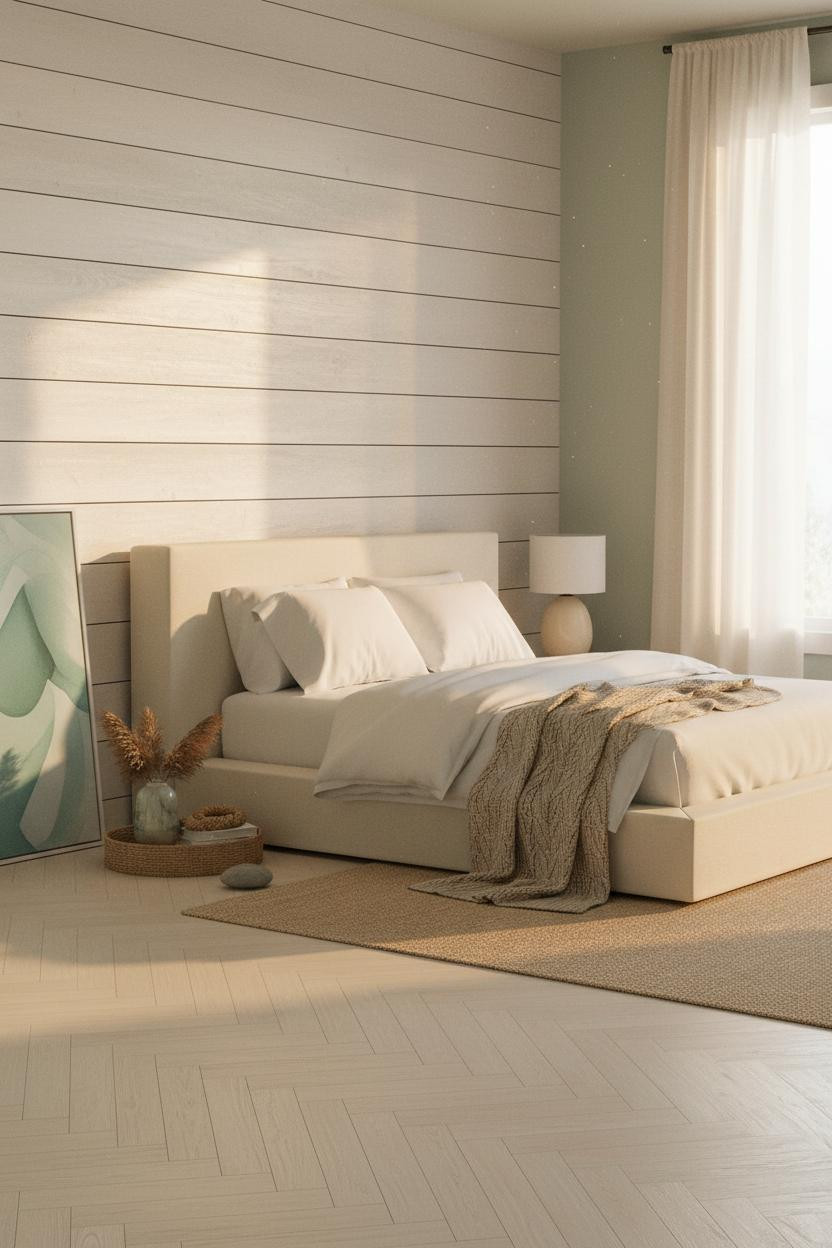 Coastal Blue Bedroom Shiplap Natural Light