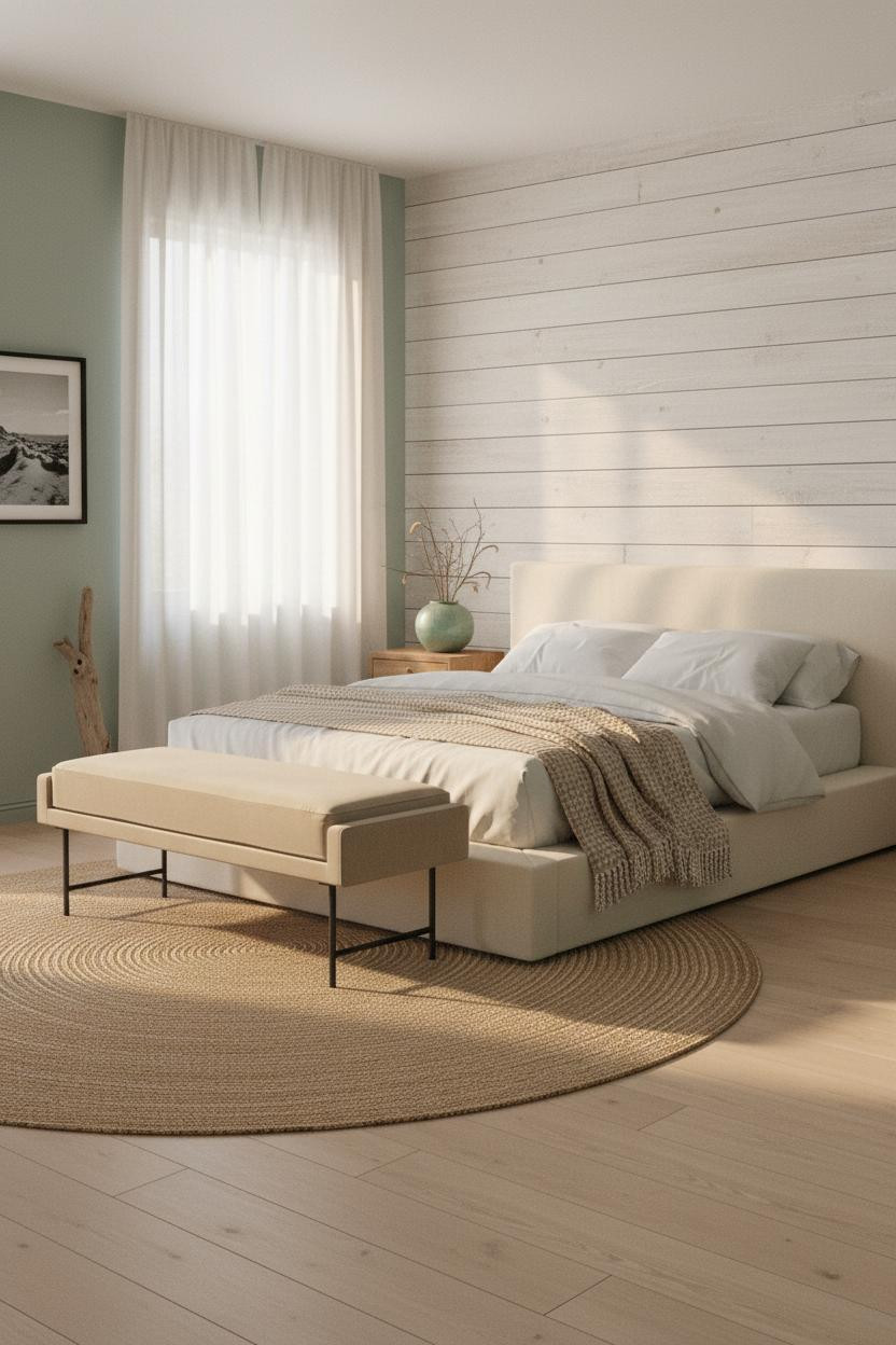 Coastal Blue Bedroom Shiplap Seafoam