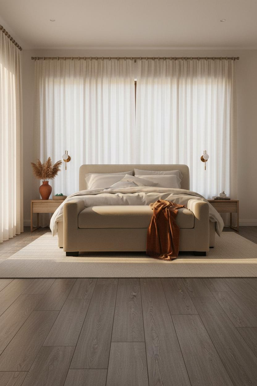 Coastal Guest Bedroom Golden Light