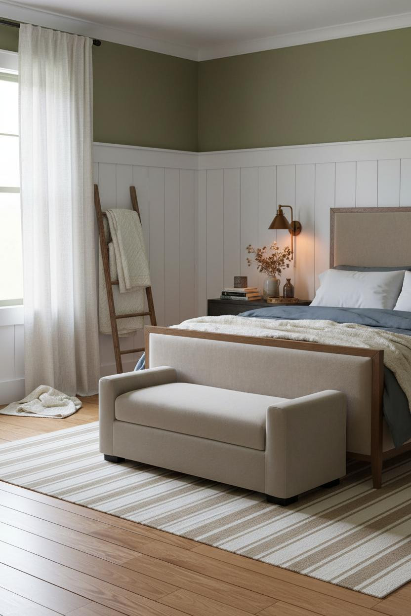 Country Bedroom Board Batten Wainscoting