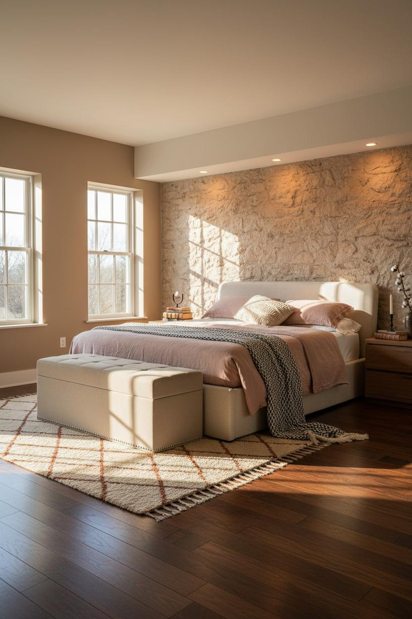 Country Bedroom Farmhouse Plaster Walls
