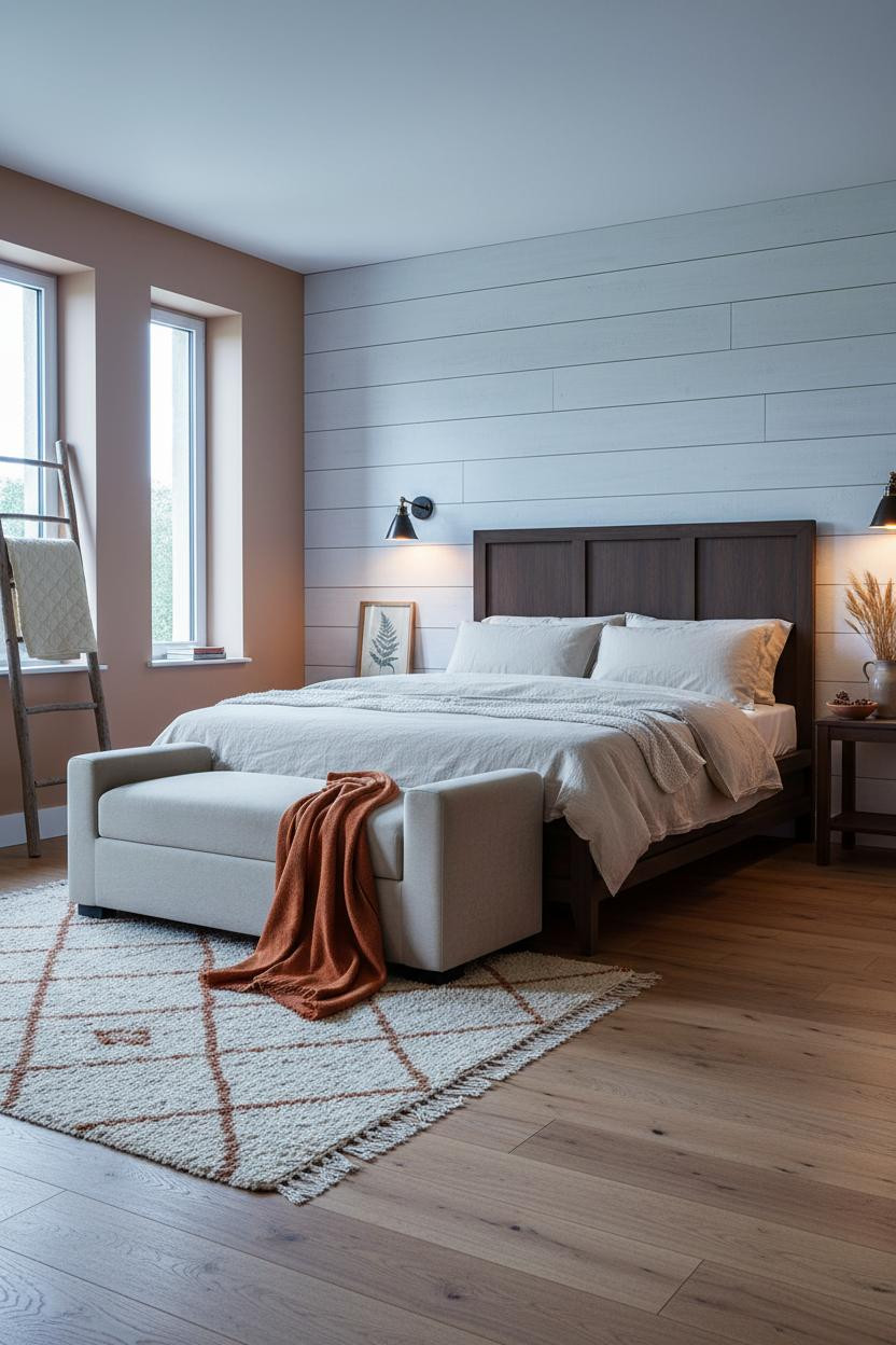 Country Bedroom Farmhouse Shiplap Design