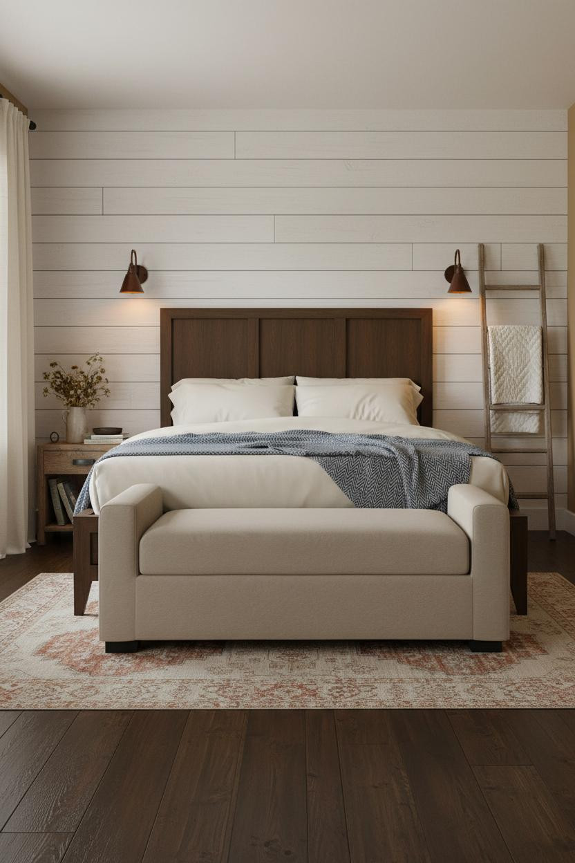 Country Bedroom Farmhouse Shiplap Design