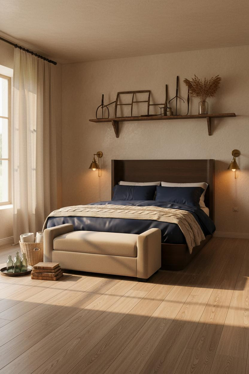 Country Bedroom Farmhouse Warm Plaster