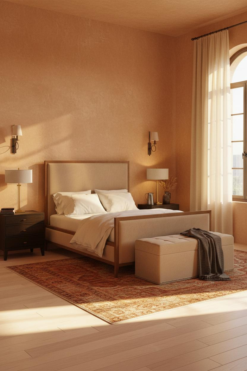 Country Bedroom Terracotta Farmhouse Design