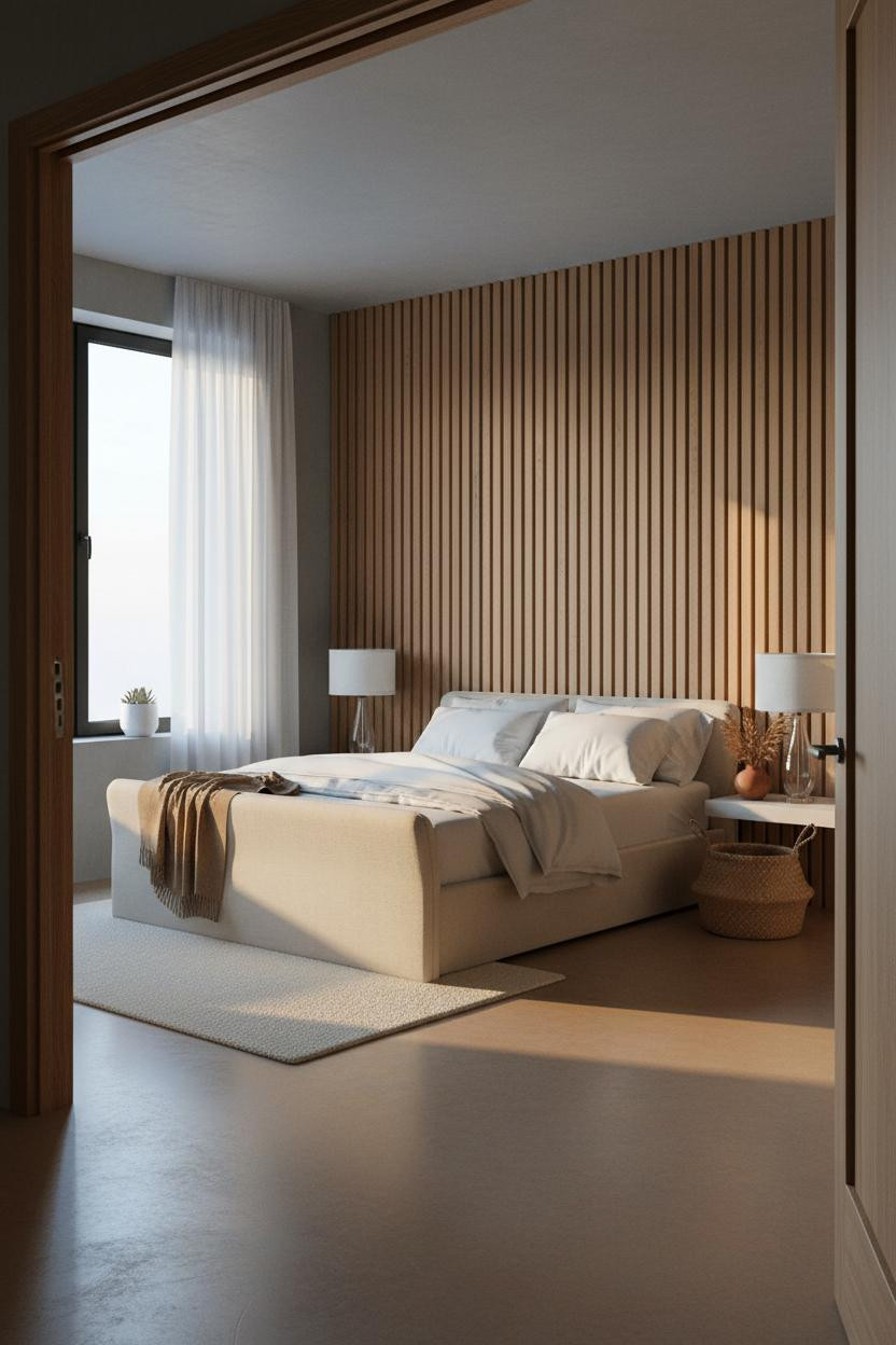 Couple Goal Bed Spicy Warm Wood Headboard Bedroom