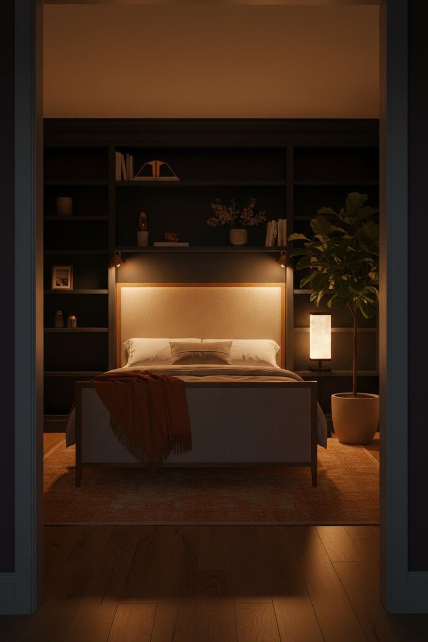 Cozy Bedroom Lighting Amber Sconces