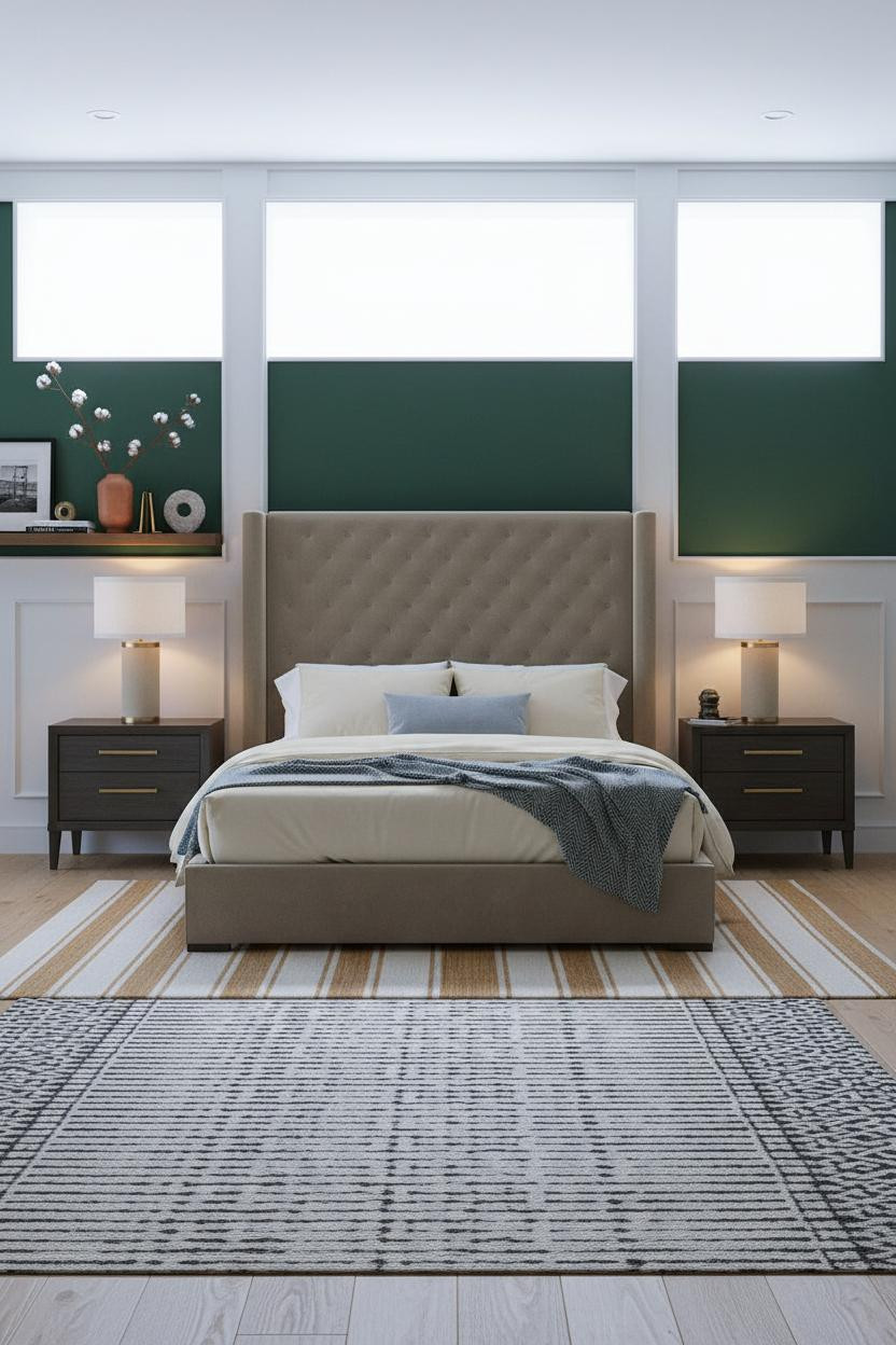 Cozy Bedroom Lighting Warm Lamps Forest Green