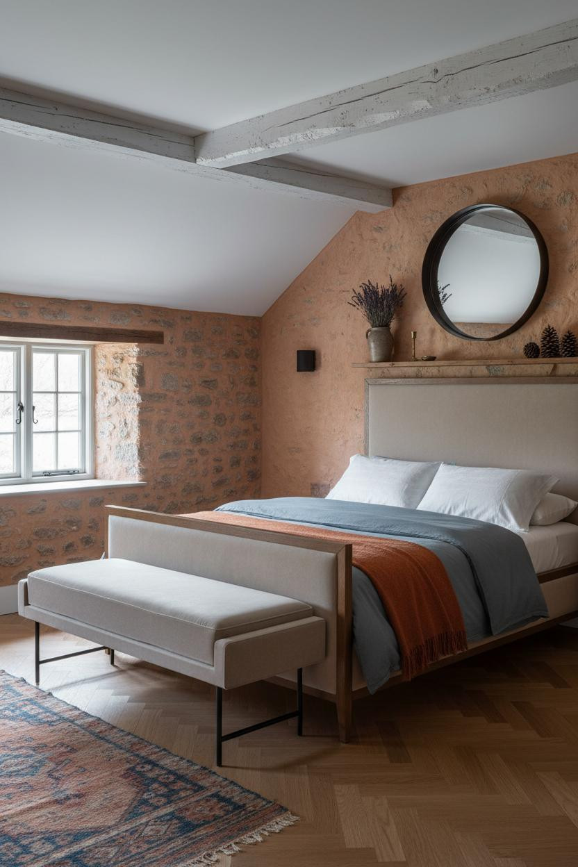Cozy Cottage Bedroom Exposed Beams Oak