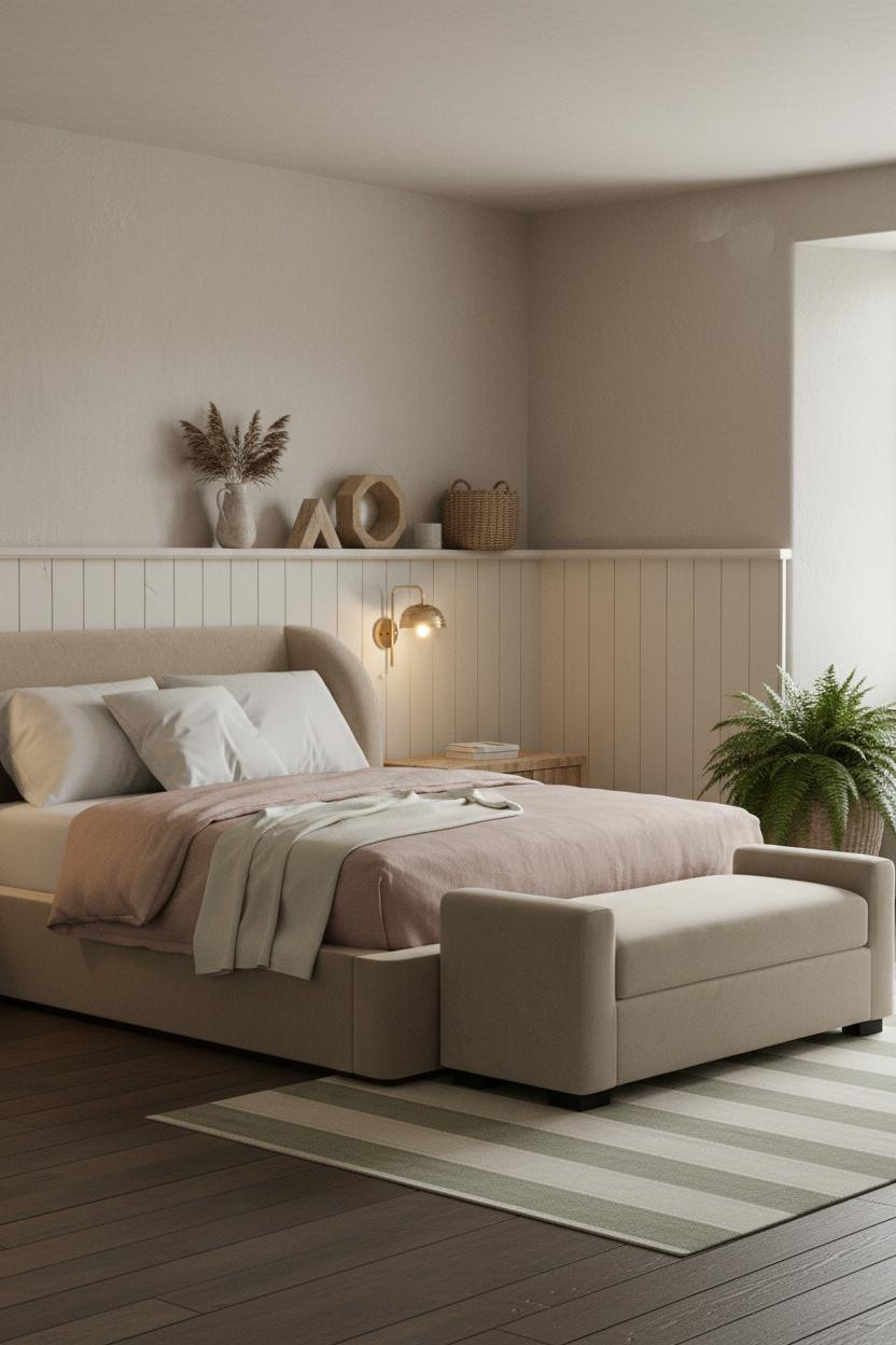 Cozy Cottage Bedroom Vintage English Wainscoting