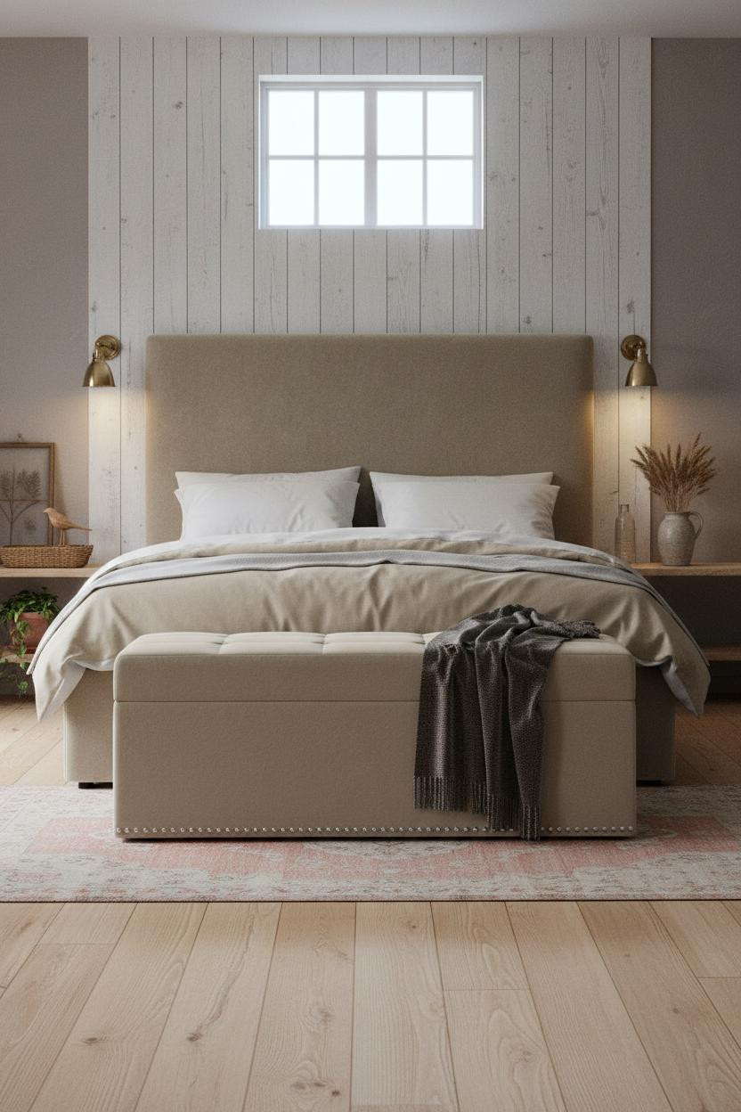 Cozy Cottage Bedroom Vintage Paneled Walls