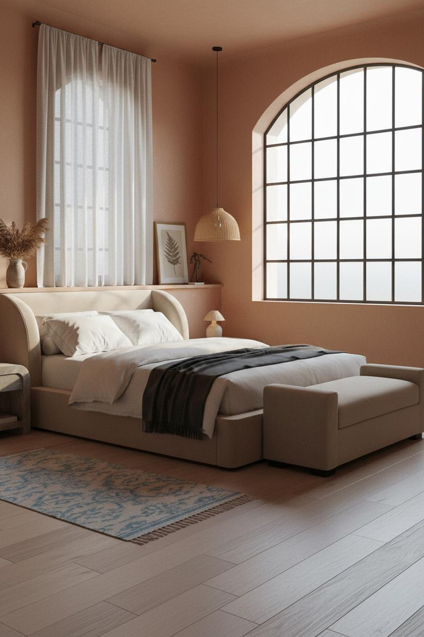 Cozy Guest Bedroom Farmhouse Crittall Window
