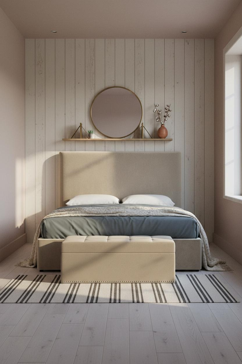 Cozy Guest Bedroom Farmhouse Paneling