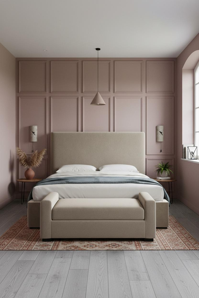 Cozy Guest Bedroom Farmhouse Paneling