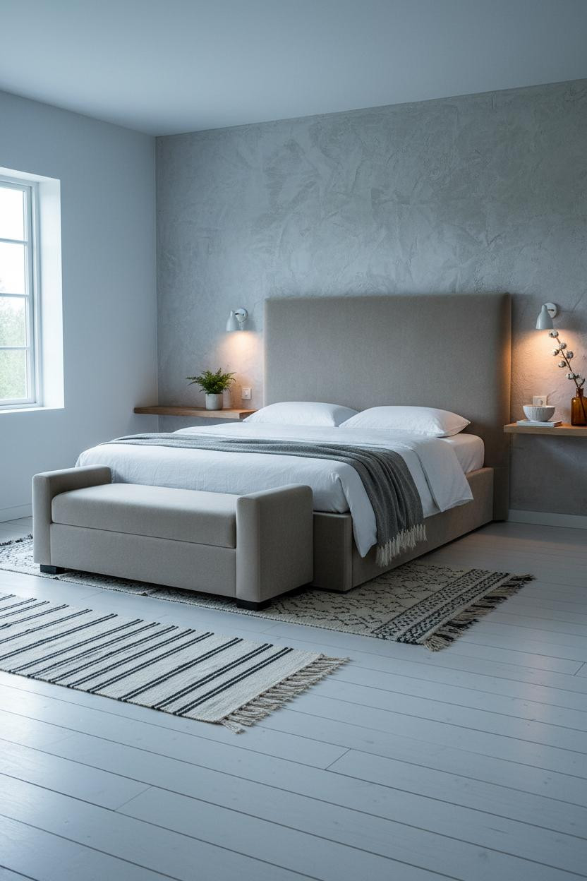 Cozy Guest Bedroom Farmhouse Plaster Walls