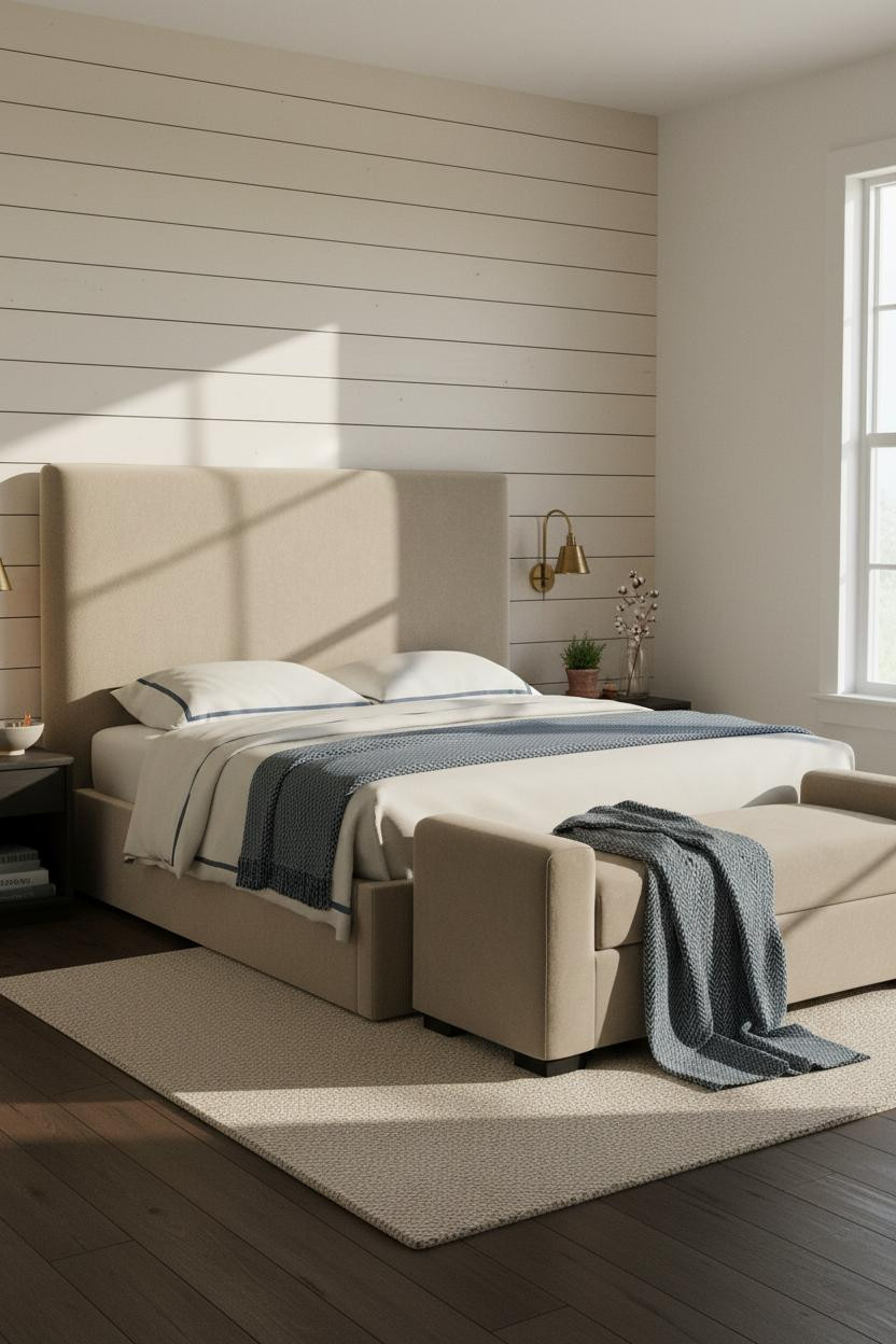 Cozy Guest Bedroom Farmhouse Shiplap