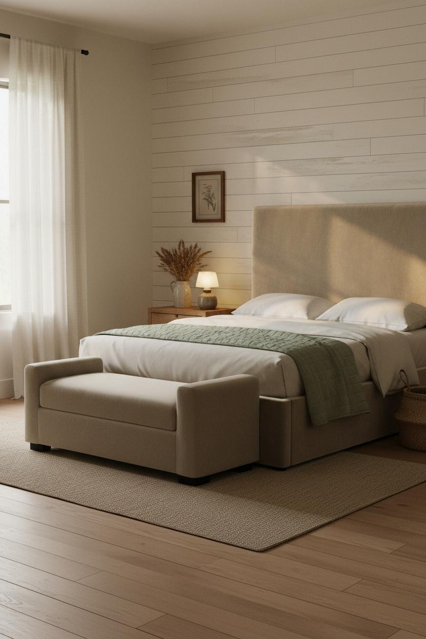 Cozy Guest Bedroom Farmhouse Shiplap