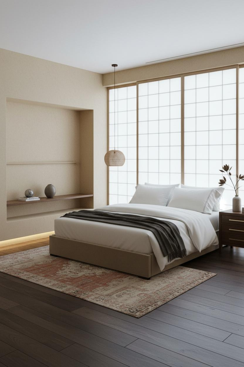 Cozy Japanese Bedroom Zen Tokonoma Alcove