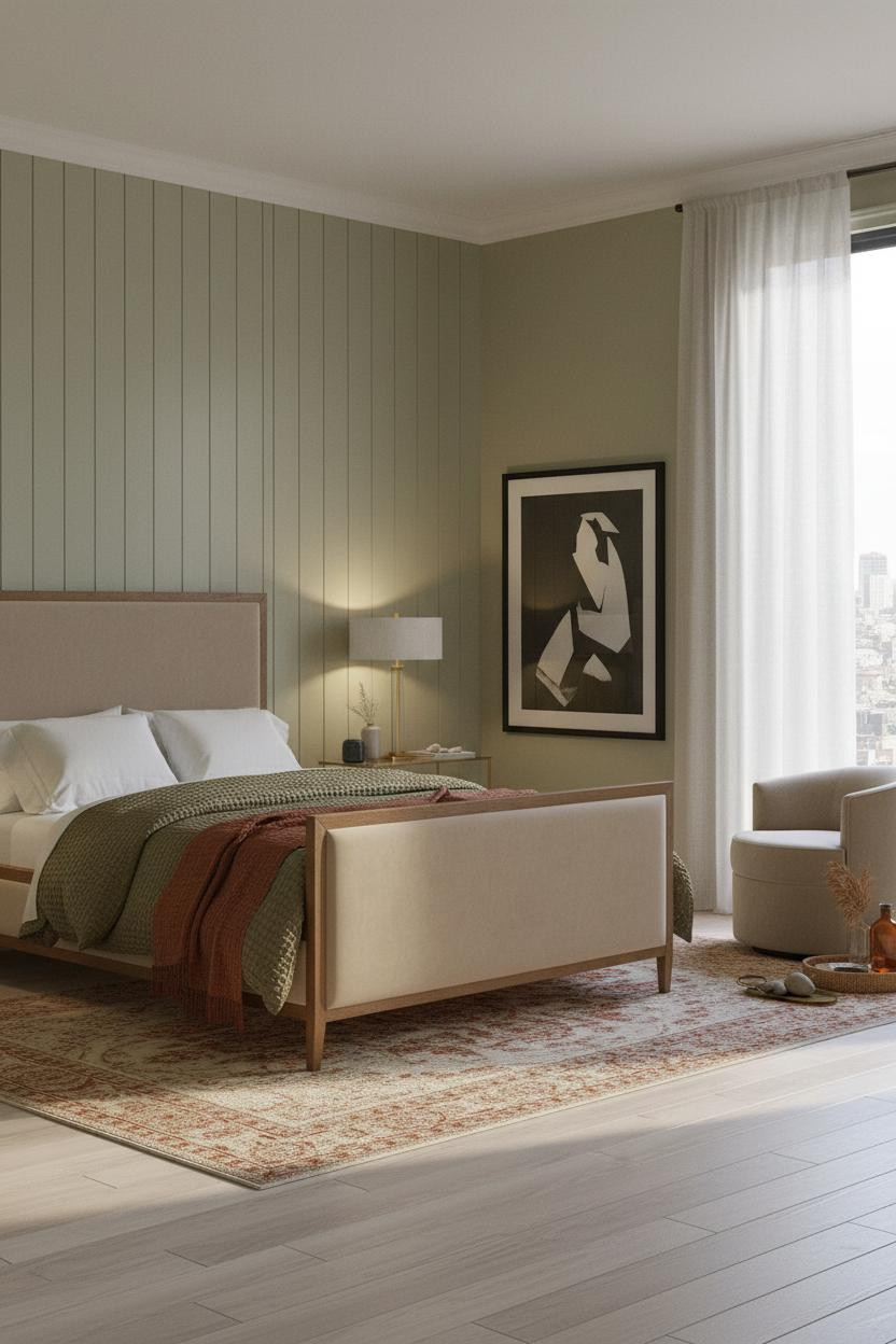 Cozy Luxury Bedroom Sage Shiplap Master