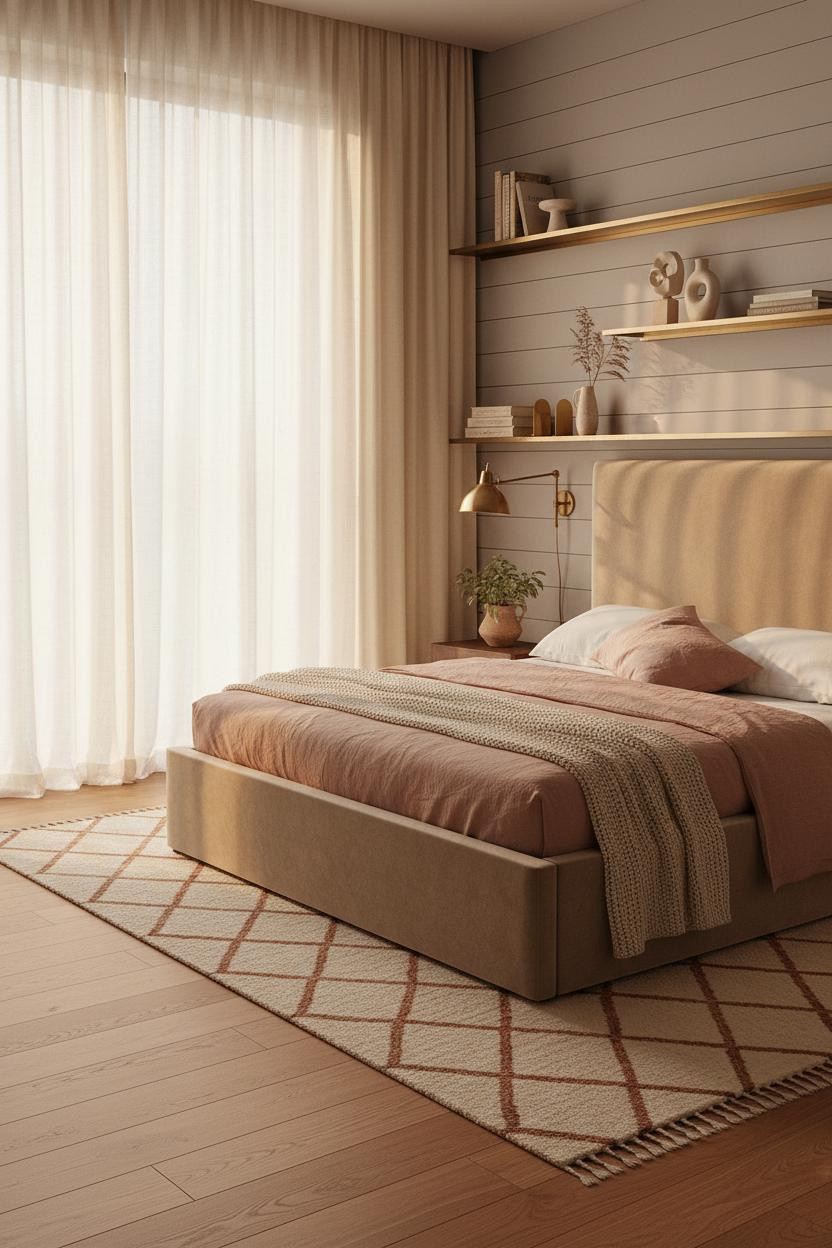 Cozy Luxury Bedroom Tuscan Brass Accents