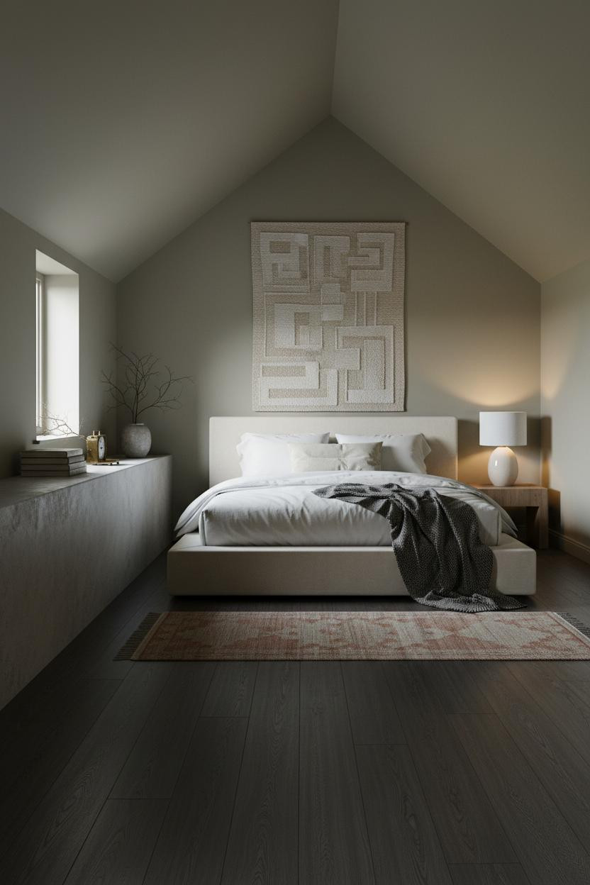 Cozy Neutral Attic Bedroom Warm Earthy