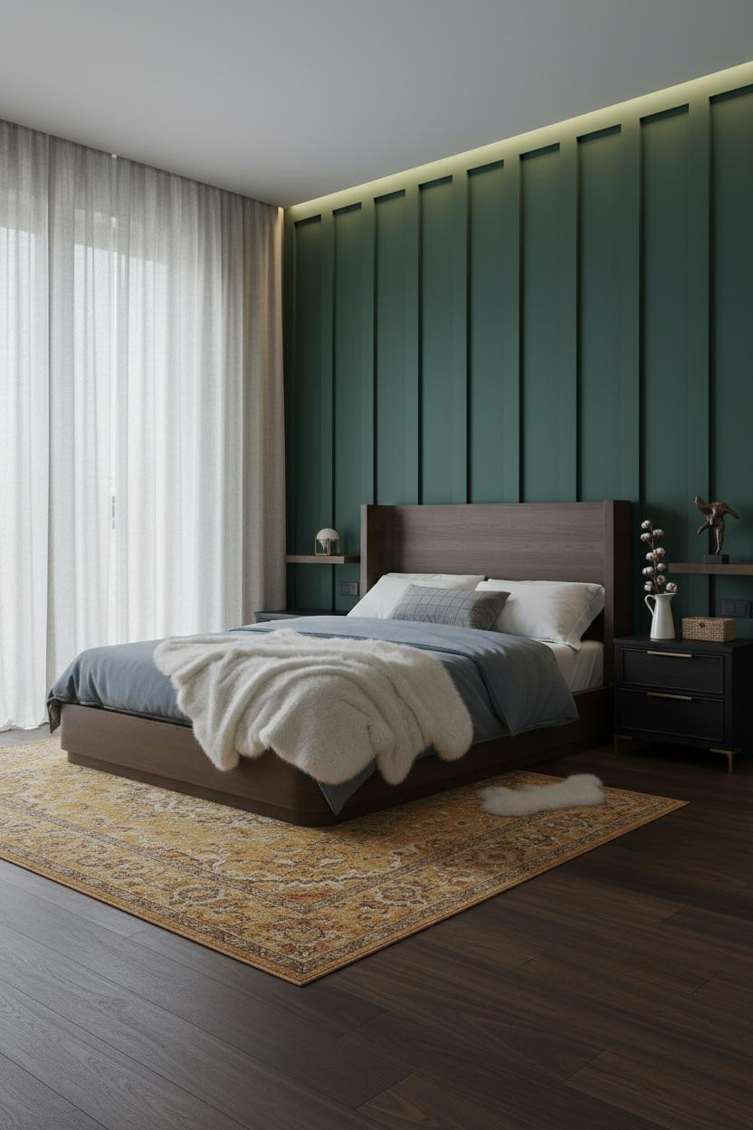 Dark Moody Bedroom Forest Green Walls