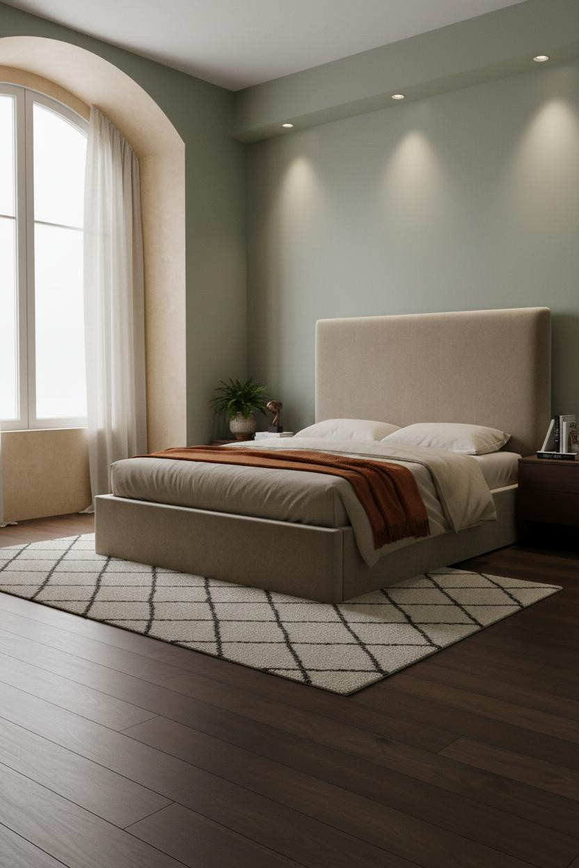 Dream Bedroom Arched Windows Sage Green