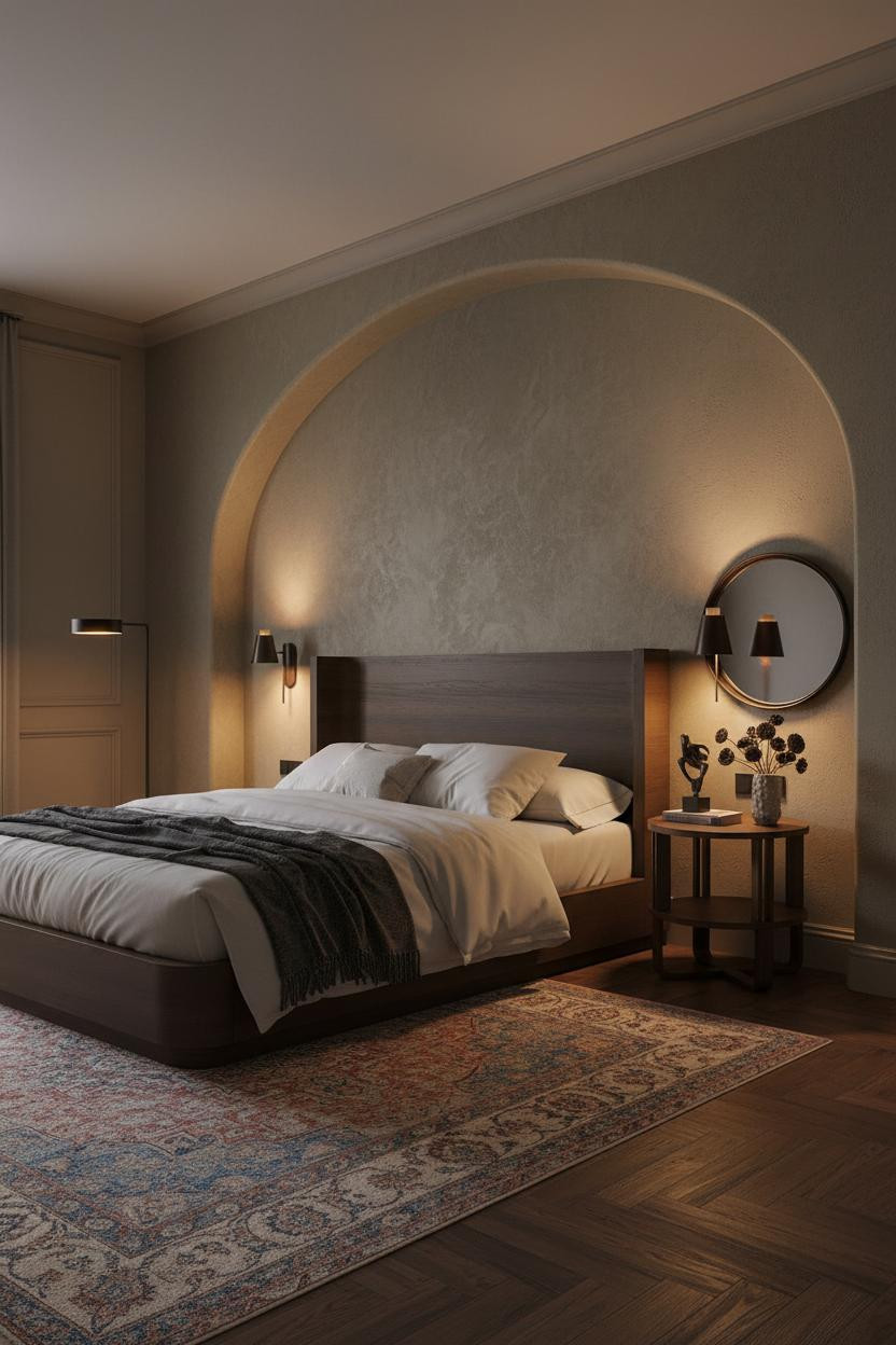 Earth Tone Green Bedroom Olive Plaster