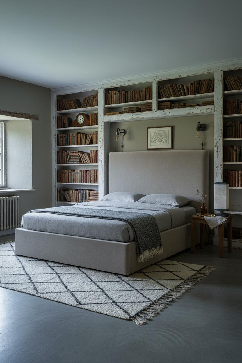 English Cottage Bedroom Vintage Shelving
